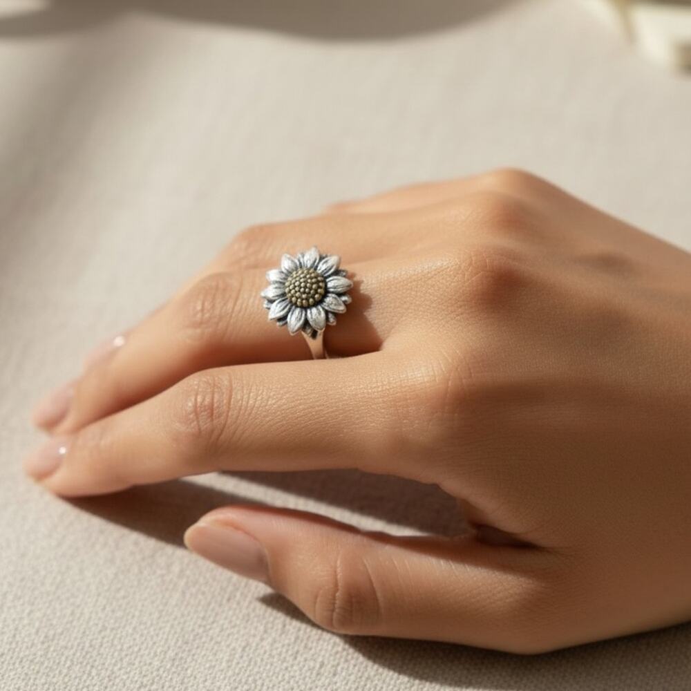 James Avery Wild Sunflower Ring SIZE 8 - Picture 5 of 15